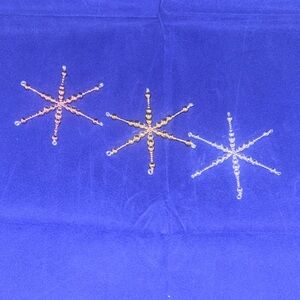 Set of Three Beaded Snowflake Ornaments